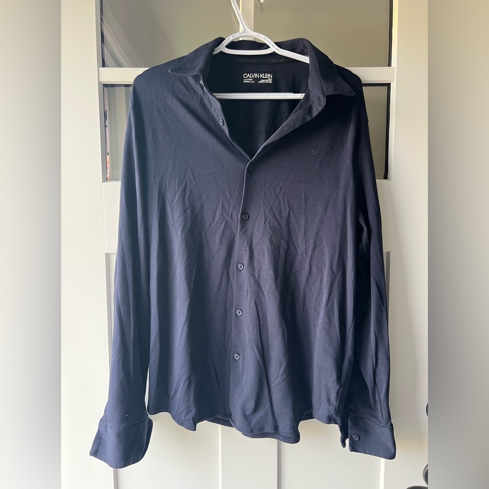 Calvin Klein Men's Dark Blue Button Down Shirt